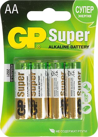 Батарейка "GP Super" Alkaline ААА 4 шт (2748) арт 521542748 - фото 8161