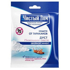 Чистый Дом Дуст от тараканов, муравьев, блох, клопов, мух 50г (100) VD8kA439gaADCOJmnbxv32