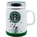 Термокружка керамическая - Starbucks Coffee, с силиконовым дном и зеркальной крышкой, 500 мл 1/24 521503609 - фото 8145