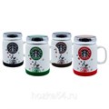 Термокружка керамическая - Starbucks Coffee, с силиконовым дном и зеркальной крышкой, 500 мл 1/24 521503609
